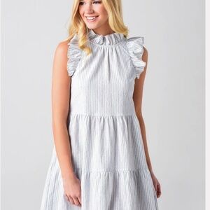 NWT SAYLOR Aggy Ruffle Striped Dress S